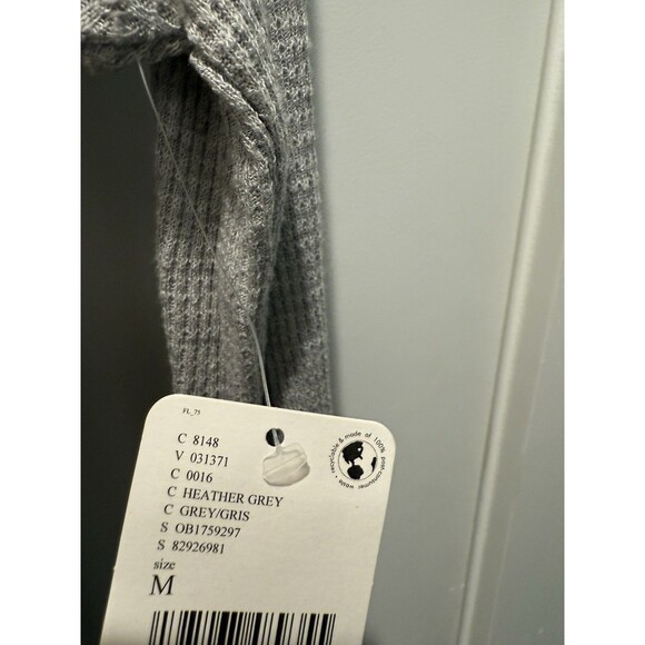 Free People L5116 Gray Heathered Waffle Make It Easy Thermal Top Size M NWT - Picture 4 of 7